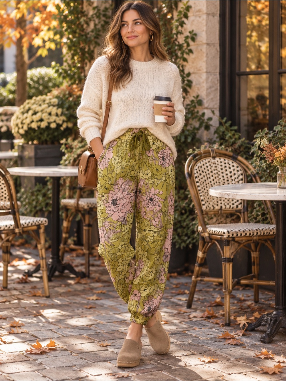NWT Anthropologie Saturday Sunday Floral Knit Joggers Size Small